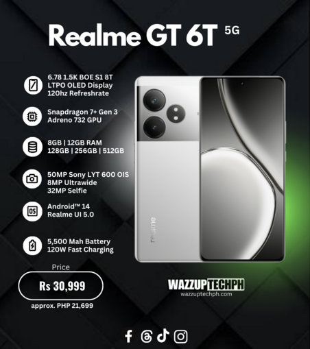 realme gt 6t specifications