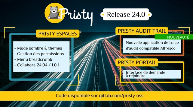 Illustration de la version 24.0 de Pristy