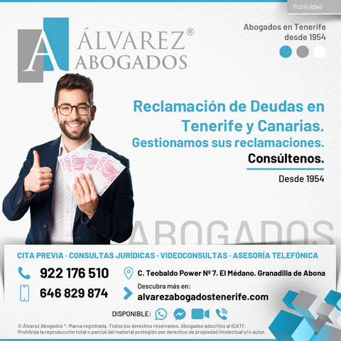 Reclamación de Deudas en Tenerife y Canarias. En Alvarez Abogados Tenerife gestionamos la reclamación de su deuda por la vía amistosa, y una vez agotada, acudimos a la vía judicial. Consúltenos ahora sin compromiso.