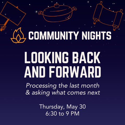 IfNotNow Community Nights
Looking Back & Forward
Processing the last month & asking what comes next
Thursday, May 30
6:30 to 9 pm