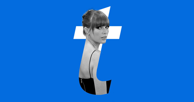 Taylor Swift in the Ticketmaster logo.

Source: Adweek