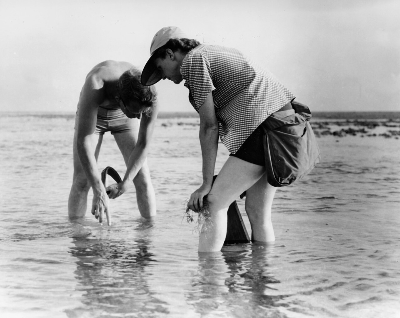 Rachel Carson conducts Marine Biology Research with Bob Hines — in the Atlantic (1952).