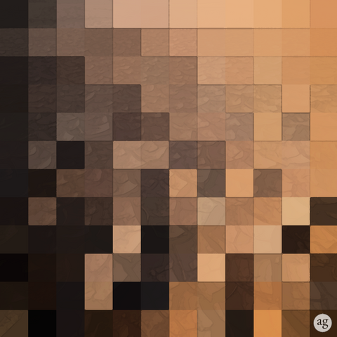 An abstract digital painting representing the ground, called "THE GROUND OF BEING", in earthen tones, by artist A.G., Copyright 2024, All Rights Reserved.