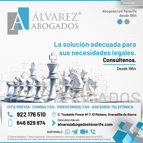 Desde Alvarez Abogados Tenerife le ofrecemos la solución adecuada para sus necesidades legales. Nuestra experiencia y conocimiento del Derecho hacen que seamos referencia de la Abogacía en Canarias. Desde El Médano, en Granadilla de Abona, en Tenerife Sur, ofrecemos nuestros servicios legales a usuarios de Tenerife Sur y Norte, y Canarias. Consúltenos ahora sin compromiso.