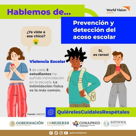 Sipinna @SIPINNA_MX

@WorldVisionMx,@conapred,@inmujeres y #Sipinna nacional te invitamos a no fomentar la intimidación física a las y los adolescentes con #discapacidad.