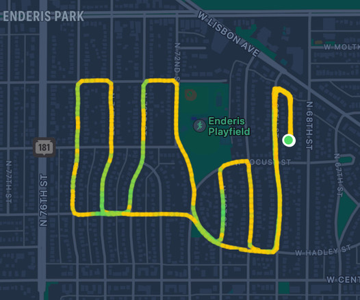 Map of a bike ride.