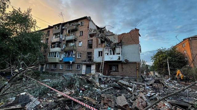 picture from Kharkiv, destruction caused by russian attacks
