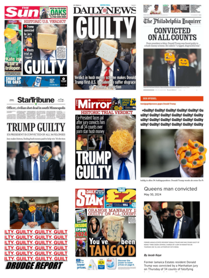 more headlines, faces cheesed.