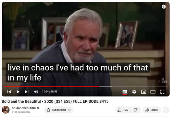 Bold and the Beautiful - 2020 (S34 E55) FULL EPISODE 8415

19,003 views  Premiered on 31 Dec 2023  #BOLDANDBEAUTIFUL #SEASON34 #ALOOKBACK
Quinn eavesdrops on a telling conversation between Shauna and Eric. Thomas’s life hangs in the balance as he’s rushed into emergency surgery.

Watch all of The Bold and the Beautiful's Season 34 here:
  

 • Season 34: The Bold and the Beautiful  

Viewers in the U.S. can watch episodes for free on the CBS Television Network, or for five days after broadcast on cbs.com. Paramount+ is a subscription service. Outside the U.S. broadcasters vary.

SUBSCRIBE ON YOUTUBE
  

 / @boldandbeautiful  
LIKE ON FACEBOOK
  / theboldandthebeautiful  
FOLLOW ON INSTAGRAM
  / boldandbeautifulcbs  
FOLLOW ON TWITTER
  / boldinsider  

Episode: 55
Season: 34
Original Air Date: December 8, 2020