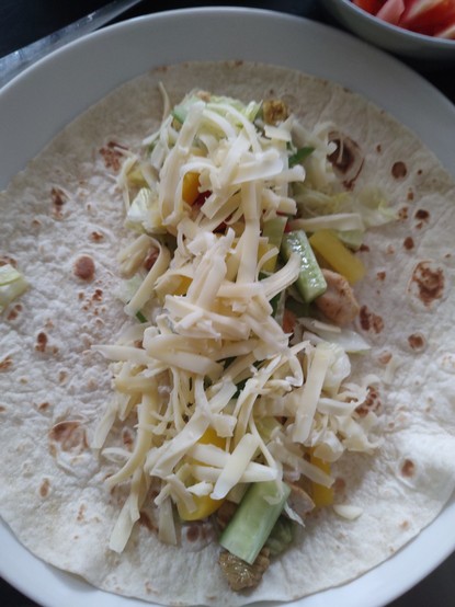 Wrap with the filling before rolling it