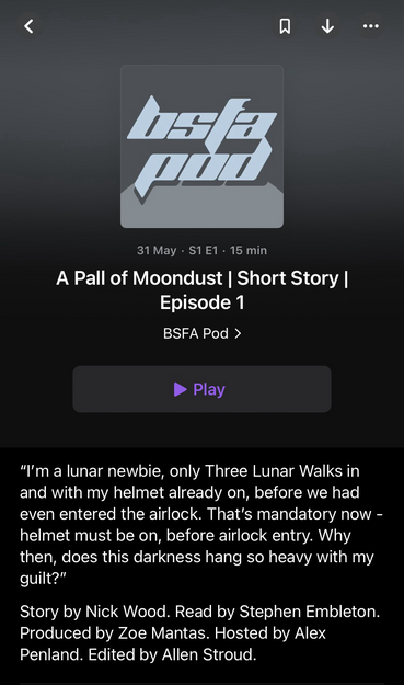 Screenshot of podcast screen