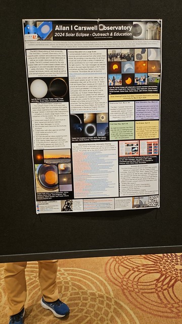 Allan I Carswell Observatory poster publication for our Solar Eclipse 2024 event in education and outreach 