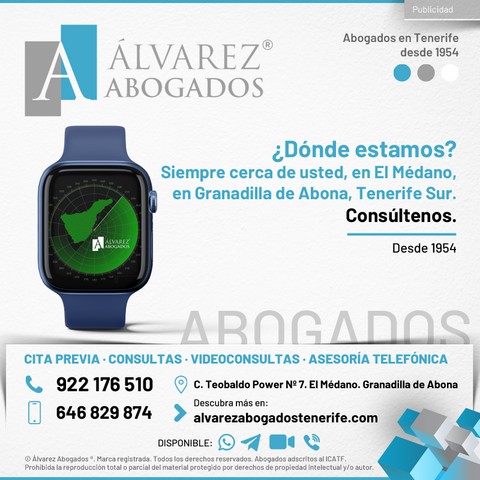 ¿Dónde estamos? Alvarez Abogados Tenerife siempre se encuentra cerca de usted, en El Médano, en Granadilla de Abona, Tenerife Sur. Acceda a nuestra web y tenga acceso directo a cómo llegar con Google Maps, Apple Maps y Bing Maps. Alvarez Abogados Tenerife opera en todo Tenerife desde su única oficina. Si desea visitarnos, recomendamos siempre solicitar Cita Previa. Somos Abogados en Tenerife desde 1954.
https://alvarezabogadostenerife.com/contacto/

#alvarezabogados #abogados #TenerifeSur #Tenerife #ElMedano #Granadilla #AbogadosTenerife #derecho #cerca #somosabogados 
