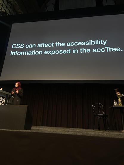 Slide: CSS can affect the accessibility information exposed in the accTree.
