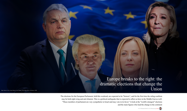 Europe breaks to the right: the dramatic elections that change the Union

The elections for the European Parliament, held this weekend, are expected to be "historic", and for the first time the ruling coalition may be both right-wing and anti-Islamist. This is a political earthquake that is expected to affect us here in the Middle East as well: "These members of parliament are very sympathetic to Israel and may vote in its favor." A look at the "world's strangest" elections and the main figures…