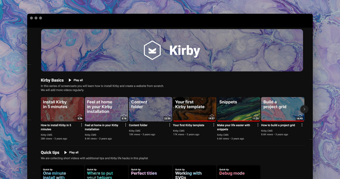 YouTube channel for all Kirby screencasts