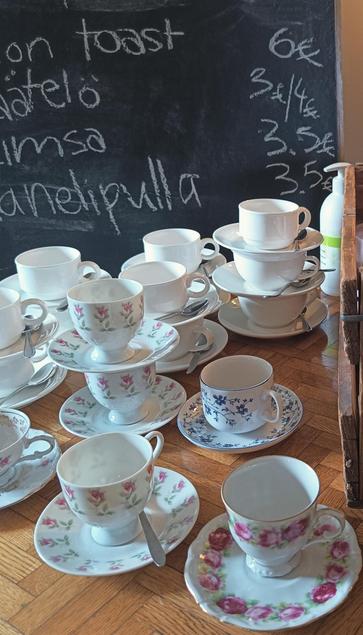 Beautiful old porcelain coffee cups 