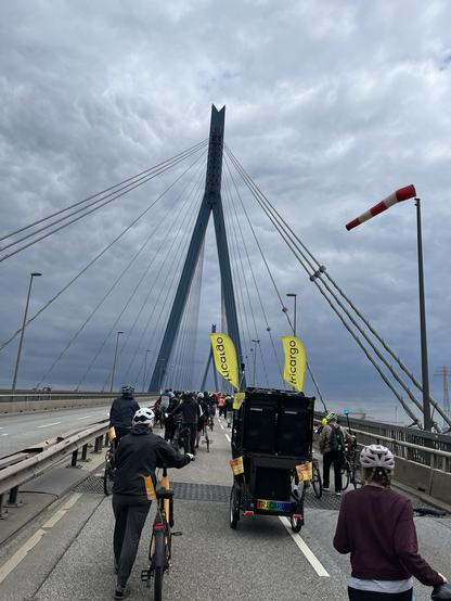 Mit dem Rad über die Köhlbrandbrücke