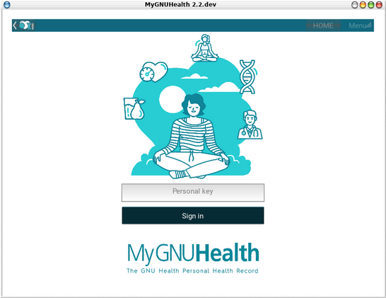 Login of MyGNUhealth Personal Health Record