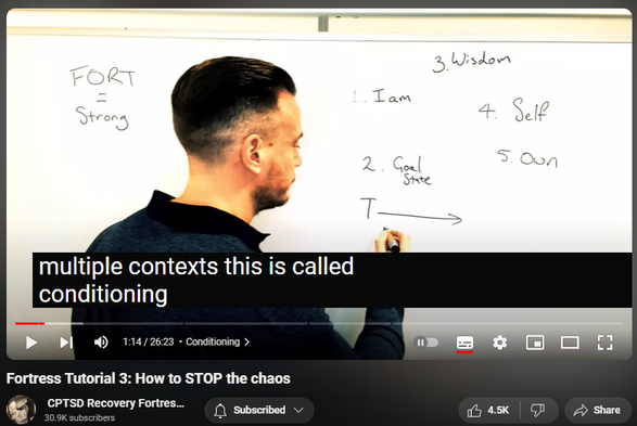 https://www.youtube.com/watch?v=Cmimkv3cKdw
Fortress Tutorial 3: How to STOP the chaos
102,375 views  Premiered on 23 Jan 2020  Richard Grannon's Fortress Mental Health Protection