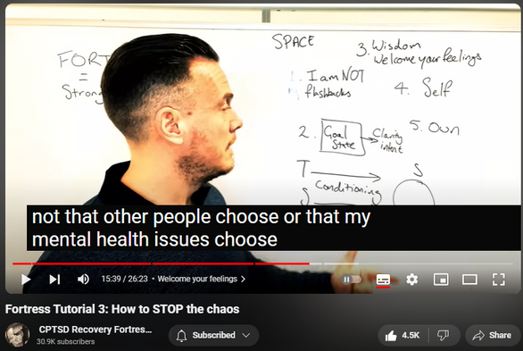 https://www.youtube.com/watch?v=Cmimkv3cKdw
Fortress Tutorial 3: How to STOP the chaos

102,375 views  Premiered on 23 Jan 2020  Richard Grannon's Fortress Mental Health Protection