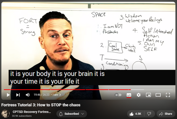 https://www.youtube.com/watch?v=Cmimkv3cKdw
Fortress Tutorial 3: How to STOP the chaos

102,375 views  Premiered on 23 Jan 2020  Richard Grannon's Fortress Mental Health Protection