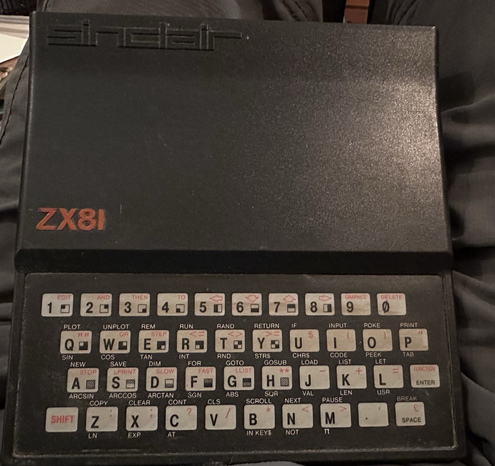 A Timex Sinclair ZX81 personal computer.