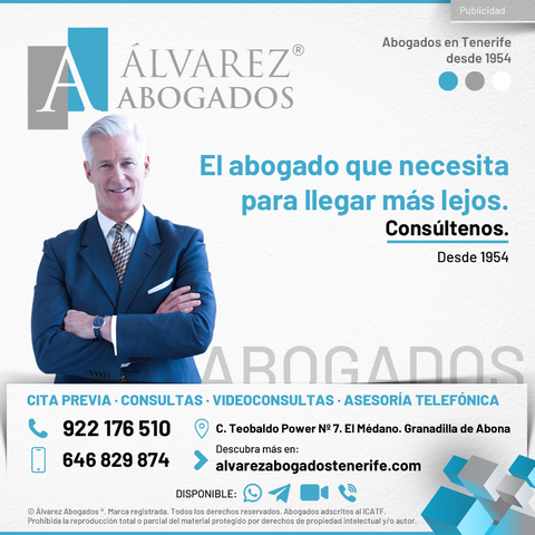 Álvarez Abogados Tenerife. El abogado que necesita para llegar más lejos. Asesoría jurídica, defensa legal y representación vía judicial en Tenerife, tanto Sur y Norte desde 1954. Consúltenos sin compromiso.
https://alvarezabogadostenerife.com/abogados/ 

#alvarezabogados #abogados #Tenerife #ElMedano #Granadilla #TenerifeSur #derecho #legal #Canarias 

