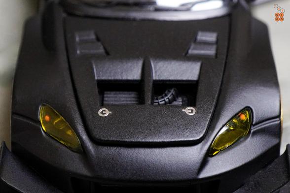 A close-up shot of Honda S2000 Race Car, Voltex Time Attack by Micro Turbo in 1:64 scale with 1:64 figure on AREA 164
