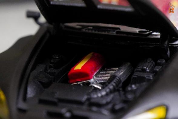 A close-up shot of Honda S2000 Race Car, Voltex Time Attack by Micro Turbo in 1:64 scale with 1:64 figure on AREA 164