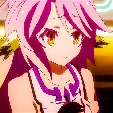 Jibril from No Game No Life, looking worried and concerned with her eyebrows knit together and a pout on her mouth.