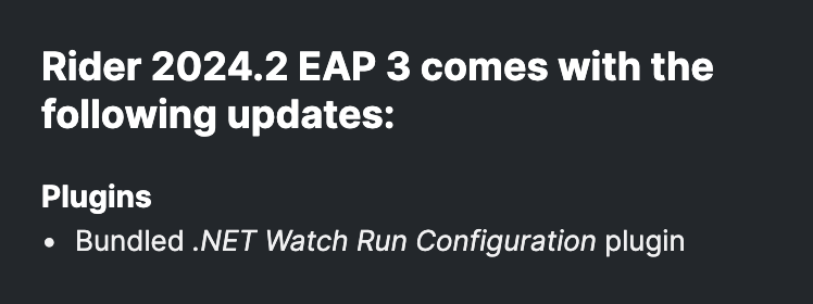 .NET Watch Run Configuration