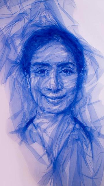 Experience the magic of Benjamin Shine's craftsmanship as he breathes life into tulle fabric, weaving intricate portraits that mesmerize with their ethereal beauty and depth.