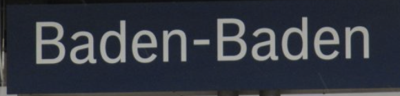 Baden-Baden train station sign.