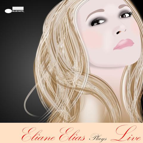 Vector drawing of “Eliane Elias plays Live” album cover. 

A blonde Brazilian woman with long hair looking into the camera, close crop.