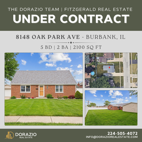 8148 Oak Park Ave in Burbank, IL under contract with Andrew Dorazio and Kyle Dierkens of The Dorazio Team at Fitzgerald Real Estate