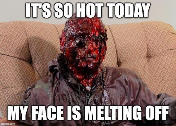 It’s so hot today my face is melting off