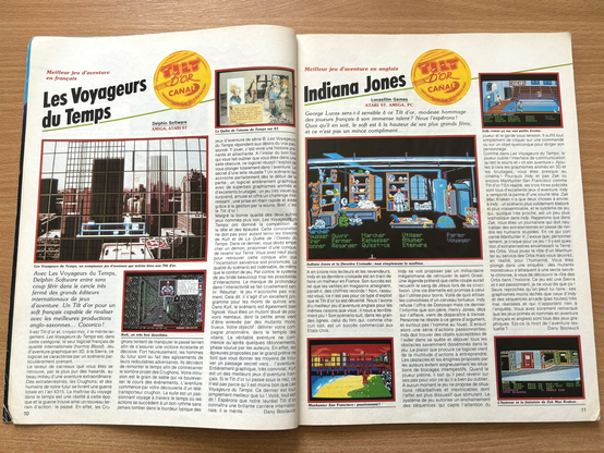 - Tilt d'or du meilleur jeu d'aventure français : Les Voyageurs du Temps (aussi mentionnés : La Quête de L'Oiseau du Temps et Kult)
- Tilt d'or du meilleur jeu d'aventure anglais : Indiana Jones et La Dernière Croisade (aussi mentionnés : Zak McKracken et Manhunter 2)