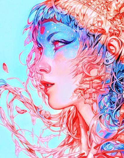 Painting of beautiful woman 