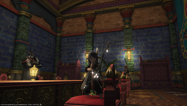 Lalafell tricked out with a sweet ass bow and other gear about to do a raid in Final Fantasy 14.