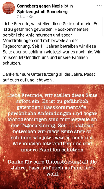 Liebe Freunde, wir stellen diese Seite sofort ein. Es ist zu gefährlich geworden: Hasskommentare, persönliche Anfeindungen und sogar Morddrohungen sind mittlerweile an der Tagesordnung. Seit 11 Jahren betreiben wir diese Seite aber so schlimm wie jetzt war es noch nie. Wir müssen letztendlich uns und unsere Familien schützen. Danke für eure Unterstützung all die Jahre. Passt auf euch auf und lebt wohl.
