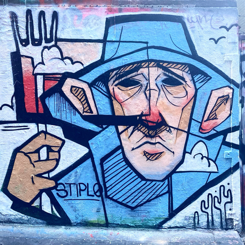 Street art piece by STIPL0 
