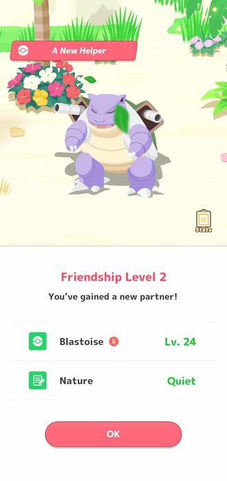 Screencap of the pokemon sleep game showing the pokemon Blastois