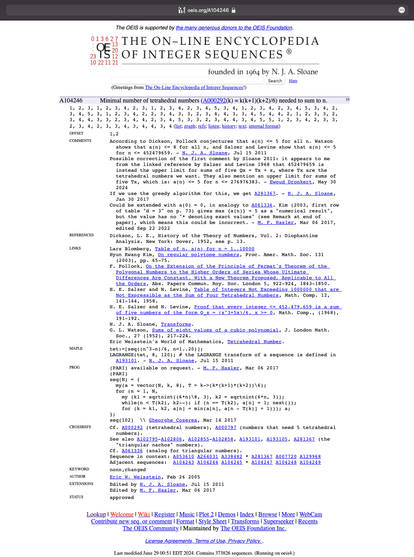 Full page screenshot of https://oeis.org/A104246 with my contribution as the second comment.