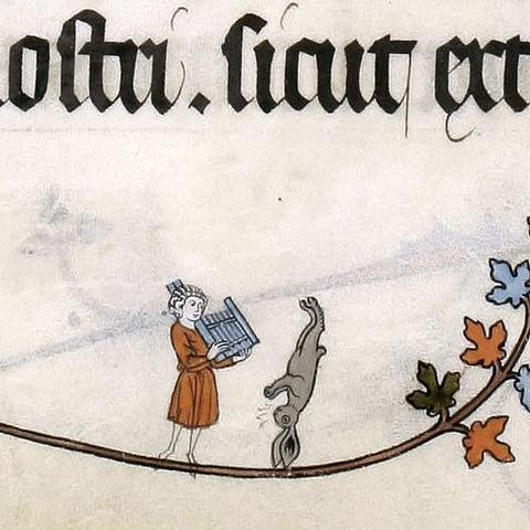 Breakdance bunny. Pontifical of Renaud de Bar, France ca. 1303-1316. Cambridge, Fitzwilliam Museum, MS 298, fol. 115r.
#medieval #MedievalArt