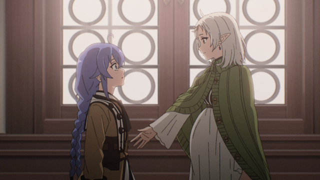 Sylphie accepting Roxy as Rudeus’s second wife from the anime series Mushoku Tensei: Jobless Reincarnation Season 2 Part 2 Episode 24.