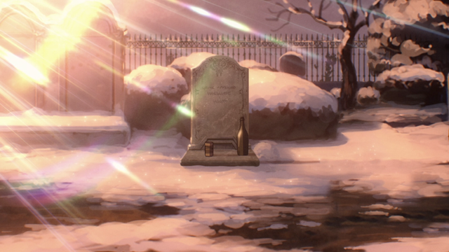 Paul Greyrat’s grave from the anime series Mushoku Tensei: Jobless Reincarnation Season 2 Part 2 Episode 24.
