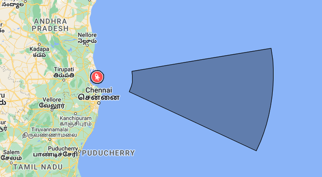 Mapped NOTAM for suborbital launch from SRC SDSC-SHAR