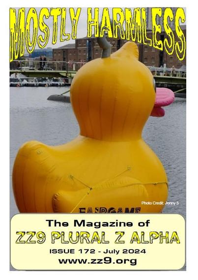 the cover of MH172 (July 2024), showing a photo of a large inflated yellow rubber duck on a river