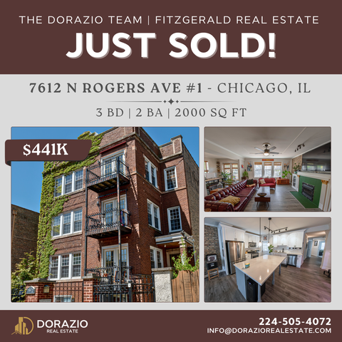 7612 N Rogers Ave. #1, Chicago, IL sold by Andrew Dorazio of The Dorazio Team at Fitzgerald Real Estate.
